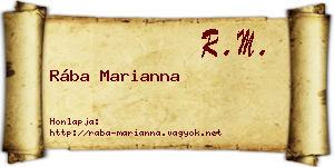 Rába Marianna névjegykártya